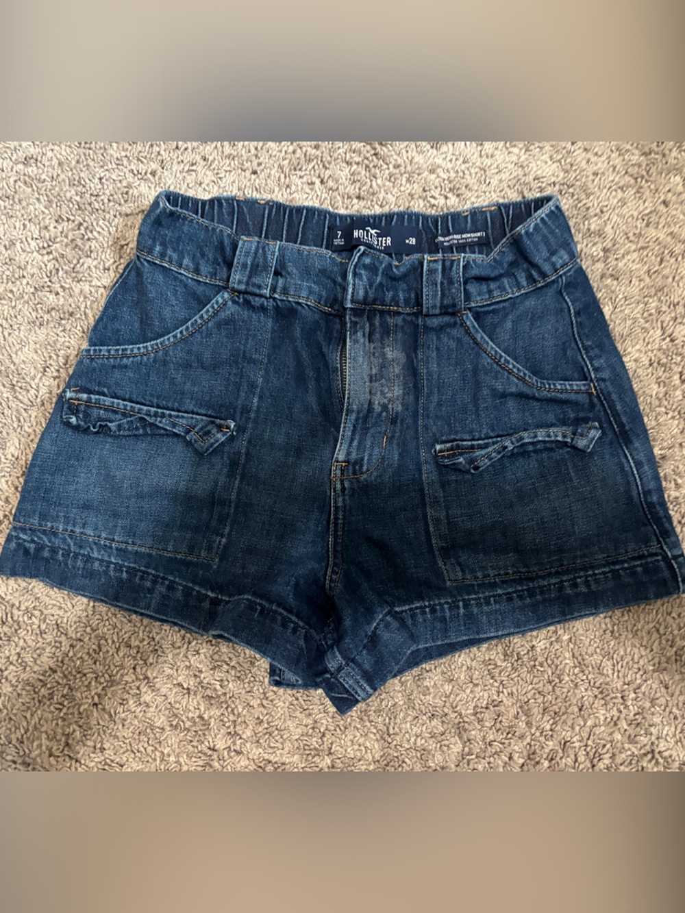 Hollister Indigo Stretch Denim Shorts